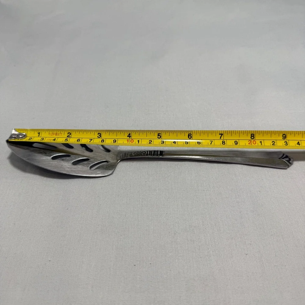 Orleans Silver Pie Cake Server ORL31 Pierced Stainless Steel 70s Vintage 9.25